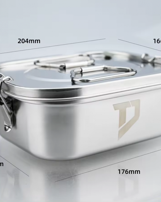 Customizable Stainless Steel Square Sanitary Lunch Box with Acceptable Logo and Color Tableware Product