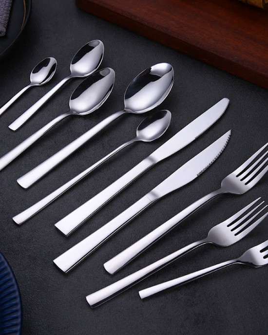 Classic Stainless Steel Silverware Set Restaurant Cutlery Tableware Spoon Fork Flatware