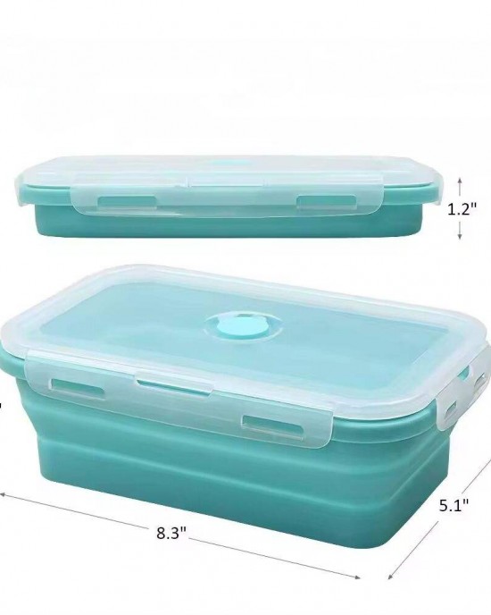 Smartpan Outdoor Portable Eco Friendly Foldable Silicone Lunch Box Rectangle Kids and Adults Lunch Box Food Container