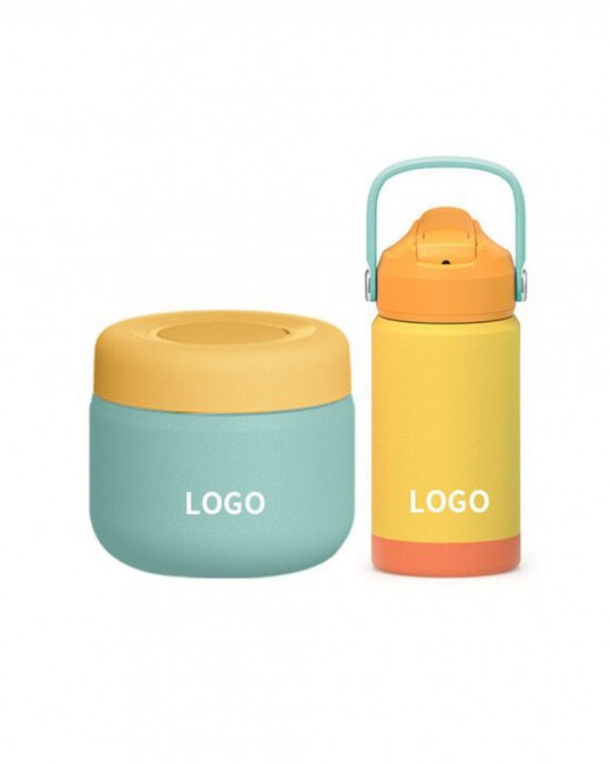 Custom Print Lunch Box Container Vacuum Insulated Food Kids School Bento Stainless Steel Eco-Friendly Lunch Box Jar for Children