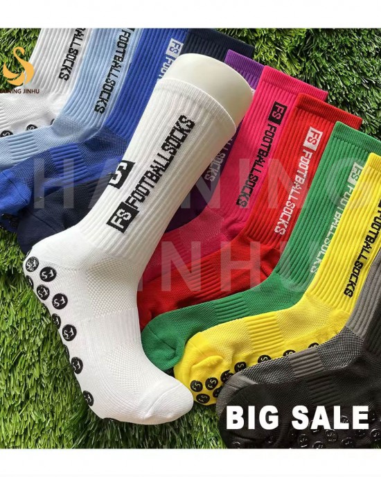 Custom Made Popular High Quality Compression Grip Socks Athletic Anti slip Football Socks Men's Kids FS Sports Soccer Socks