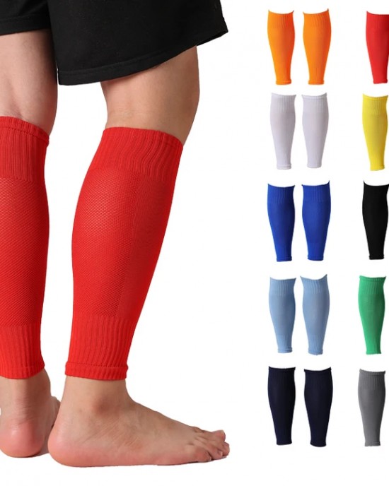 Solid Color Leg Sleeve Running Sports Socks Match Soccer Socks Outdoor Exercise Calf Compression Sleeve