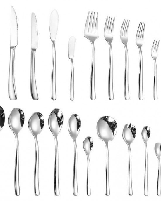 Bulk Luxury Stainless Steel Cutlery Set Fancy Flatware For Hotel Wedding Parties Service Knife Fork Spoon Serving Flatware Sets