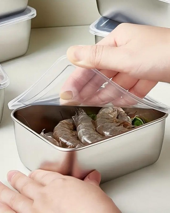 Stainless Steel Fresh-Keeping Airtight Food Storage Boxes Container Bento Boxes with Lids