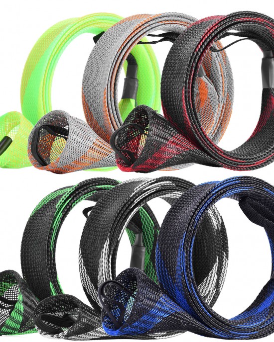 Multi-colored Fishing Spinning Rod Socks Braided Mesh Rod Sleeve Cover Protector Pole Fit Fishing Accessories