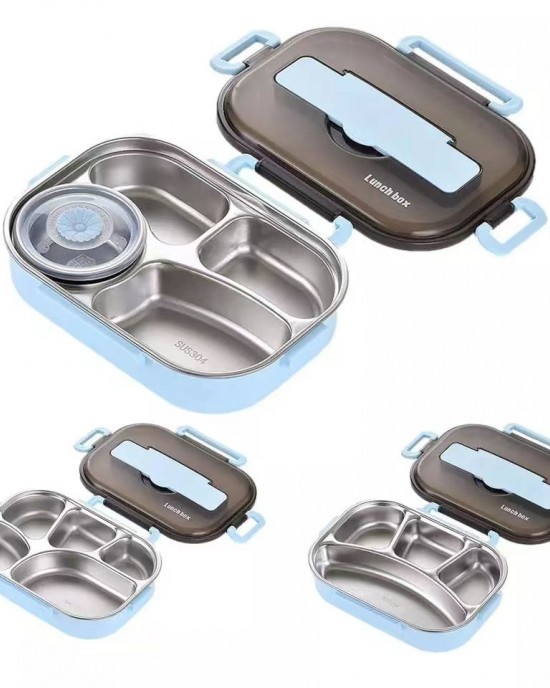 Wholesale Compartment Design Sealed Leakproof High Capacity Food Container Stainless Steel Bento Lunch Box With Cutlery