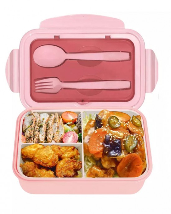 Wellfine Kids Divided Bento Lunch Box For Kids 3 Compartment Lunch Containers Easy Open School Lunch Containers For Girls Boys