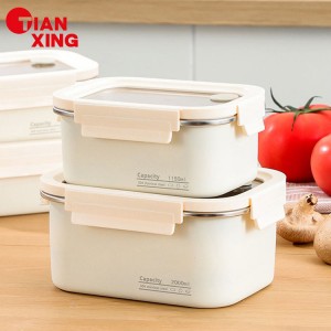 TIANXING White Stainless Steel Bento Lunch Box Meal Prep Containers with Lids for Food Storage for Camping