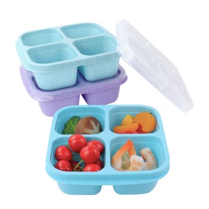 Yongli PBento Snack Boxes Lunchable Snack Containers Reusable 4-Compartment Food Containers Prep Lunch Containers for School