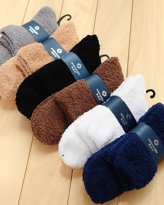 Male Super Thicker Feet Warmer Socks Premium Soft Comfortable Fluffy Winter Socks Floor Fuzzy Socks for Men