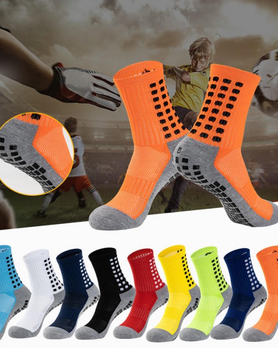 Custom Outdoor Breathable Running Cycling Socks Anti Slip Grip Soccer Football Socks for Men