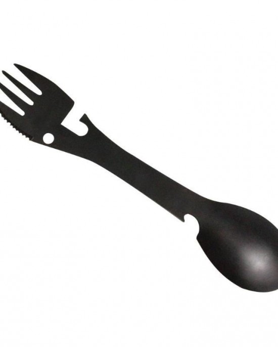 Stainless steel multifunctional 5 in 1 knife, fork and spoon outdoor picnic integrated camping convenient tableware