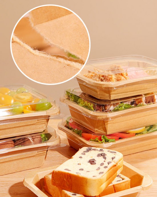 LOKYO Wholesale to Go Kraft Paper Rectangular Octagonal Lunch Box Custom logo Degradable Take Away Food Packaging