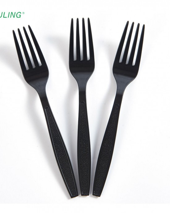 FULING Take Out Restaurant Forks and Knives Set Disposable Plastic PS Fork Bulk or Wrapped