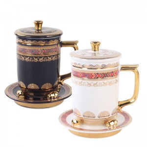 Large Capacity Teapot with Handle and Lid Guangxi Zhuang Ethnic Style Portable Gift Set of Two Cups