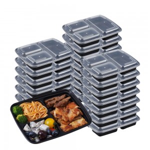 Microwave Takeaway Plastic To Go Food Containers With Lids 1 2 3 Compartment Disposable Meal Prep Togo Lunch Box