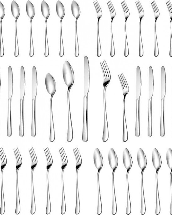 Mirror Polished Cutlery Utensil Set Silverware Set Service Fork Knife Spoon Stainless Steel Flatware Set Cutlery