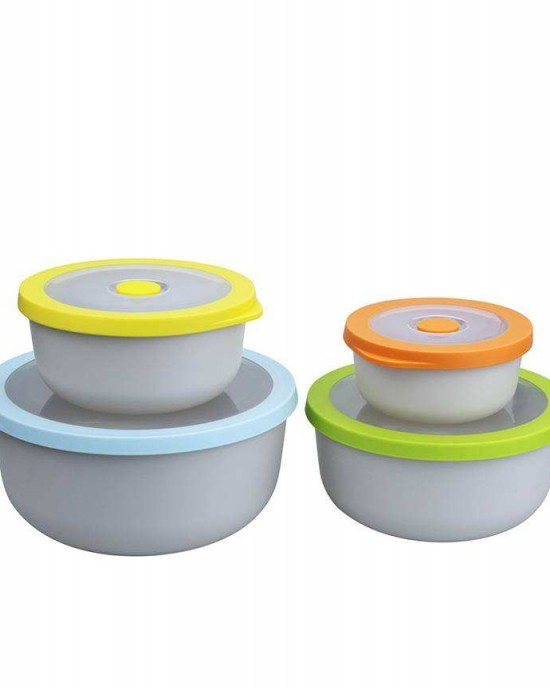 4Pcs/Set Bpa Free Food Container Microwave Safe Bento Lunch Box Plastic Food Storage Bowl Fresh Seal Bowl Set With Lid