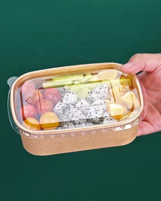 Custom Containers Recycle Food Packaging Kraft Biodegradable Disposable Paper Lunch Box With Lid