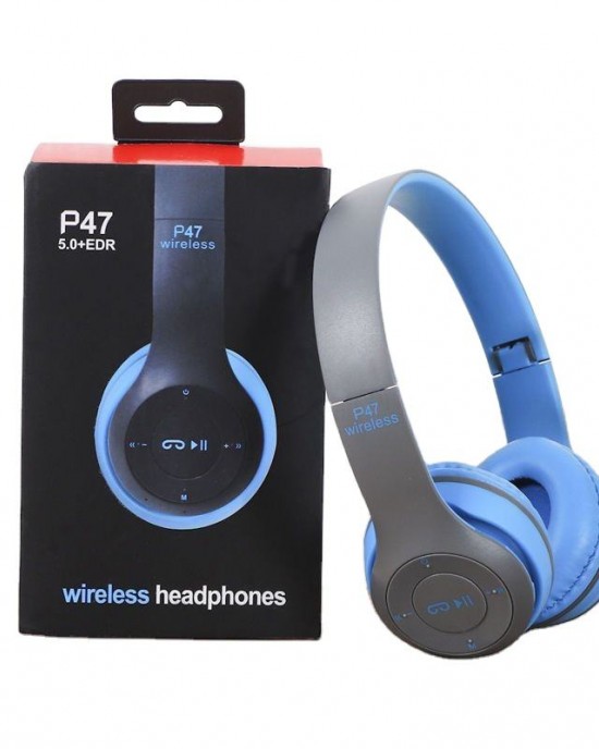 P47 Wireless Headphones Over Ear Headset Foldable Bass Mic HIFI Stereo Music Earphone Support Head-mounted