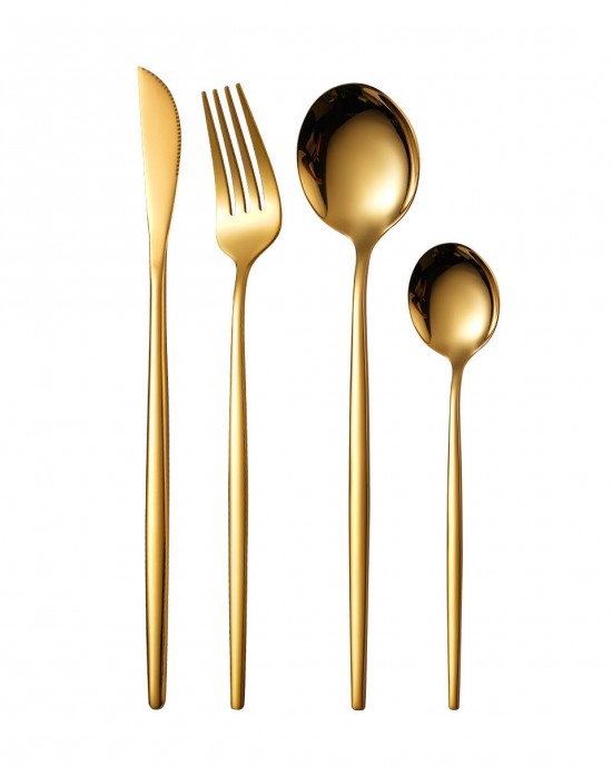 Hot Sale 2024 Wedding Gold Knife, Fork and Spoon Stainless Steel Tableware Restaurant Silver Set