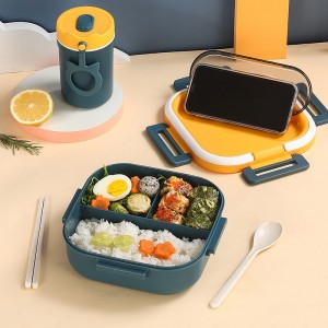 Silicone Kids Lunch Container With 3 Leakproof Compartments Food-Safe Materials, Sturdy and Bpa Free