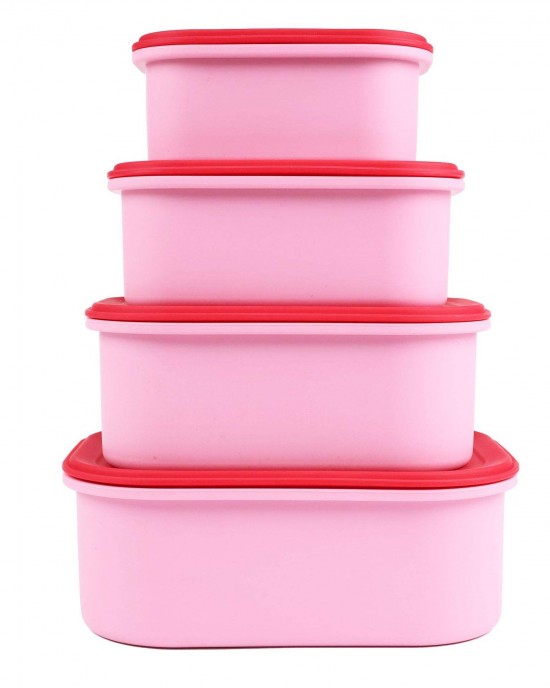 Reusable Eco-Friendly Silicone Rectangle Silicone Bowl Silicone Storage Food Containers Kids Bento Lunch Box