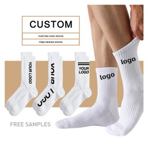 High Quality Custom Socks With Logo Custom Cotton Socks Solid Color Men Crew Socks