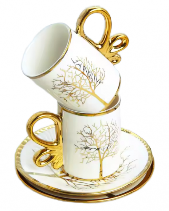 European High Grade Ceramic Coffee Cup Saucer Set Light Luxury Porcelain Drinkware For Afternoon Tea High Value Exquisite Design