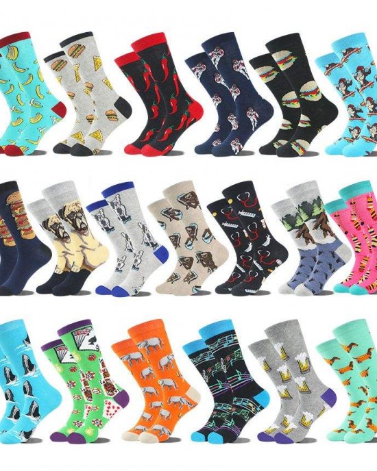 High Quality Funny Dress Socks Colorful Designer Crew Man Tube Sock Knitted Animal Funny Patterned Socks