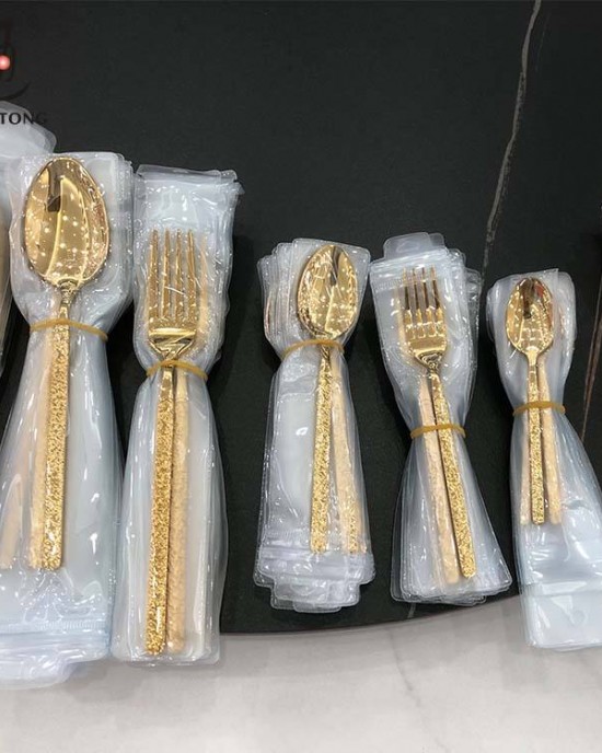 Luxury Vintage Modern Stainless Steel Gold Flatware Set Fork Spoon Knife Full Set Of Cutlery Set For Wedding Restaurant Events