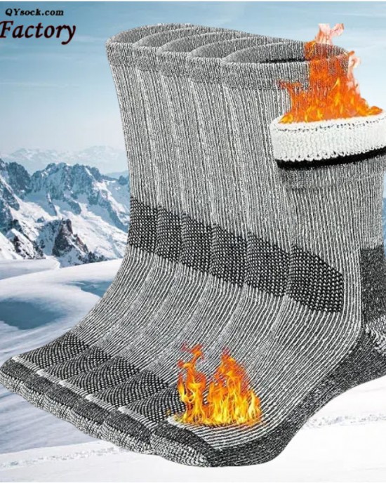 Custom Merino Wool Ski Socks for Men and Women With Thermal Cushioning Terry Sole