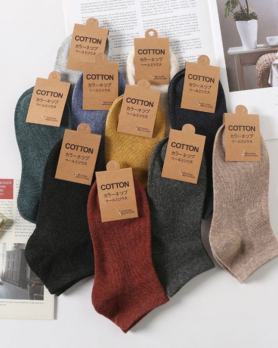 Jingwen ODM 168 N Men's Solid Color Cotton Boat Socks Y Type Men's Socks Sports Cotton Socks