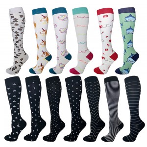 Hot Sale New Arrival Designs Knee High Socks Custom logo Nurse Compression Socks for Men Women