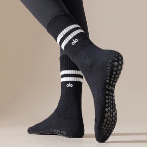 AL O OEM Cotton Mens Sport Socks Stockings High Quality Wholesale China Factory Can Custom Socks logo Crew Jacquard Socks