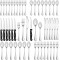 Black Flatware Set Stainless Steel Tableware Cutlery Set Black Silverware Set with Steak Knives