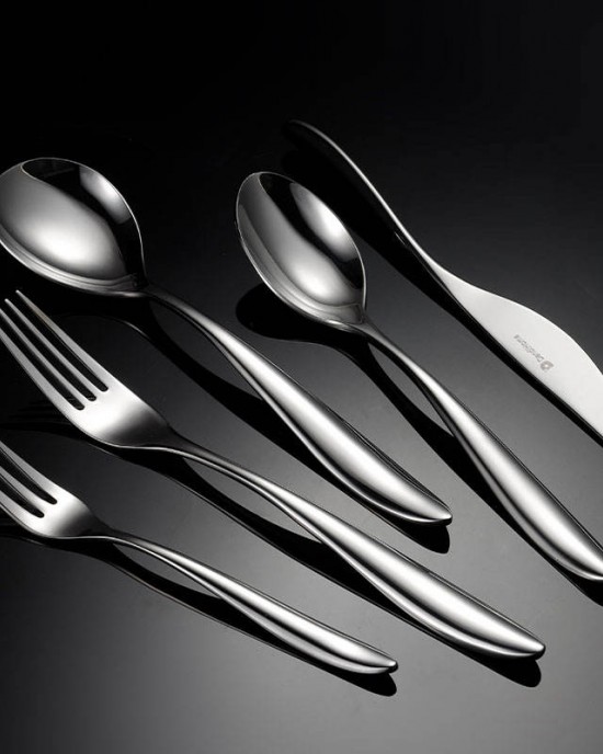 Highest quality stainless steel fork spoon knife cutlery set dessert spoon luxury gold flatware sets for wedding party 1085001