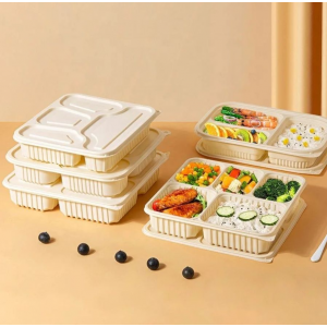 Restaurant Disposable Biodegradable Takeaway Food Container Packaging Cornstarch Lunch Box