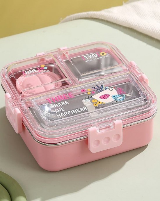 Three Compartment Food Container Stainless Steel Bento Lunch Box 3 Compartment School Food Storage with Custom Logo