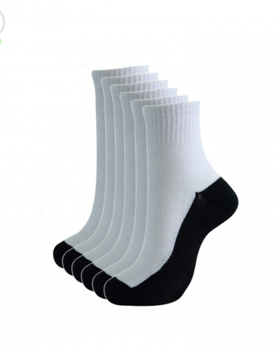 Wholesale White With Black Bottom Socks Black Sole White Socks