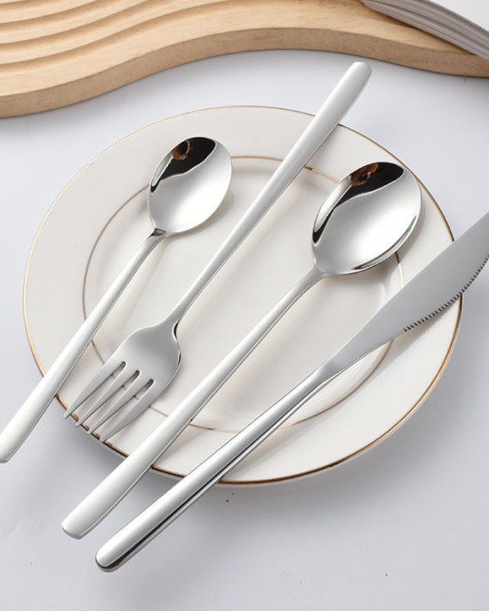 304 stainless steel knife fork and spoon thickened Korean spoon Western hotel steak knife and fork dessert spoon tableware