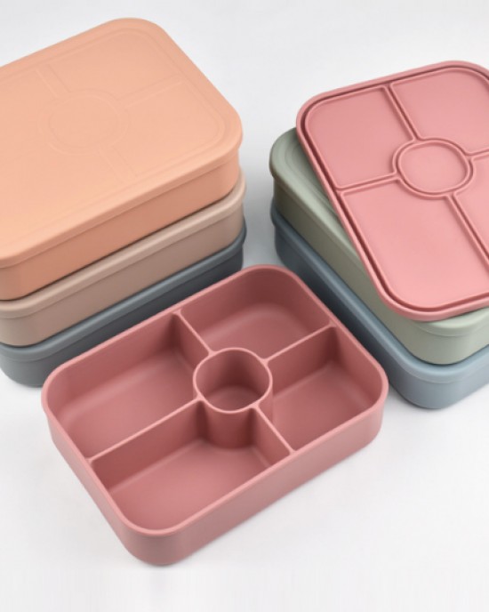 1100ml BPA Free Microwavable Silicone Food Container Storage Heat-resistant Bento lunch box Colorful For Adult