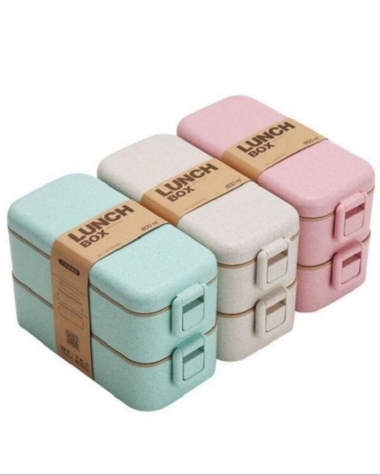 Custom Eco Friendly Big Stackable Bento Layer Lunchbox Adults Containers Bento Boxes Wheat Straw Lunch Box