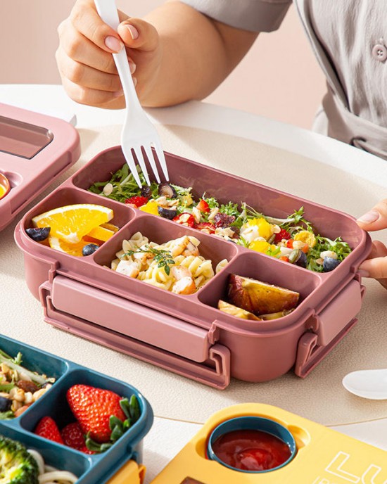 Hot Sale Four Compartments Plastic Lunch Box For Kids