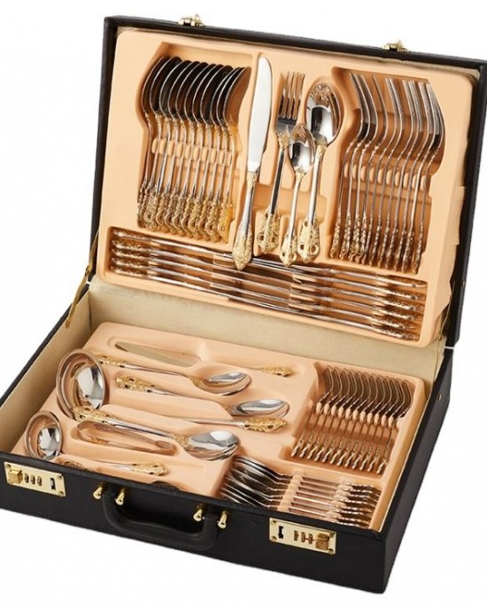 304 72 pcs flatware 72pcs Spoon Fork and Knife Piece Stainless Steel Gold sliver dinnerware Set 12 People Service With Gift Box