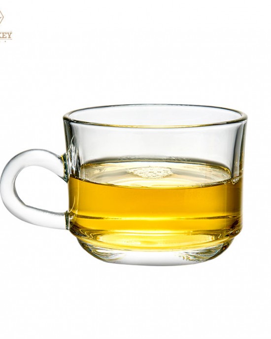 175ML Creative Glass Transparent Tea Cup Customized Logo Tea Cup Glassware Small Handle High Quality Glass