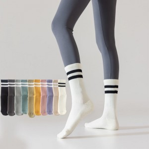 Seamless Custom Logo Grip Barre Trampoline Socks Ankle Pilates Non Slip Yoga Socks Lulu Compression Cotton Tube Terry Crew Socks