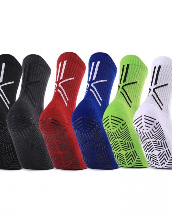 Custom Logo Compression Crew Athletic Anti-slip Grip Football Socks Sports Soccer Socks for Men