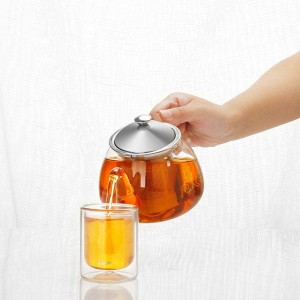 High Quality Heat-resistant Glass Tea Pot With Infuser Stock Cheap Sale Teapot Kettle