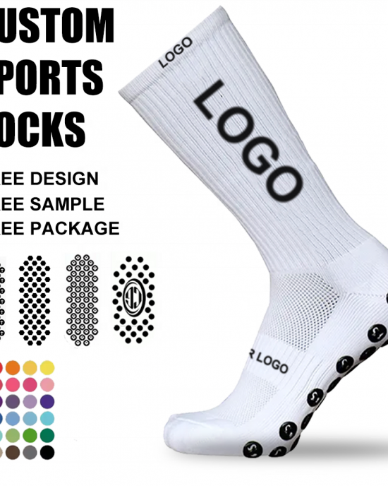 Wholesale Ready Stocking Anti-slip Soccer Sock Men Cotton Custom Grip Sport Compression Bulk Thick Sports Socks